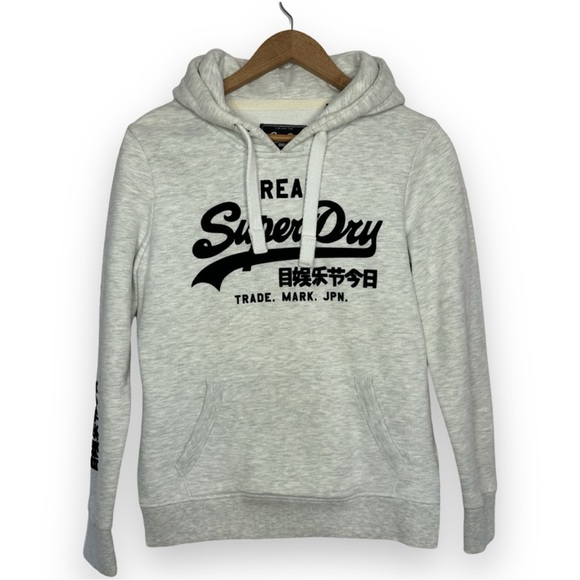 Superdry Sweatshirt VINTAGE LOGO EMBOSS FLOCK Size 8 - Picture 1 of 7